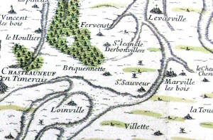 Ancienne carte de la région de Saint-Sauveur en Eure-et-Loir