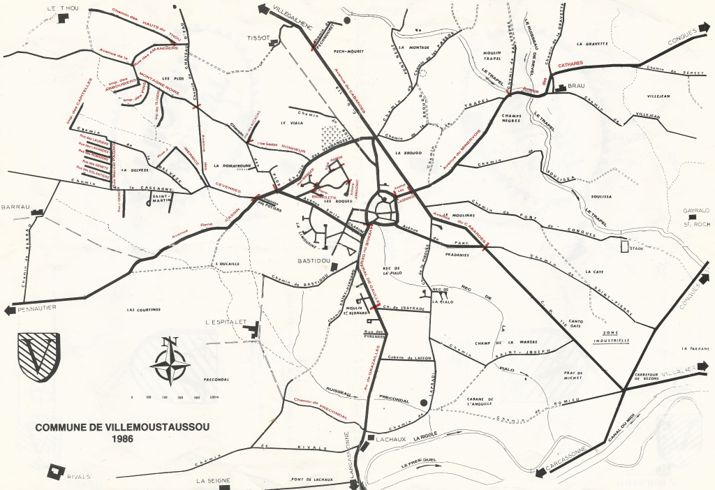 Carte de Villemoustaussou de 1986